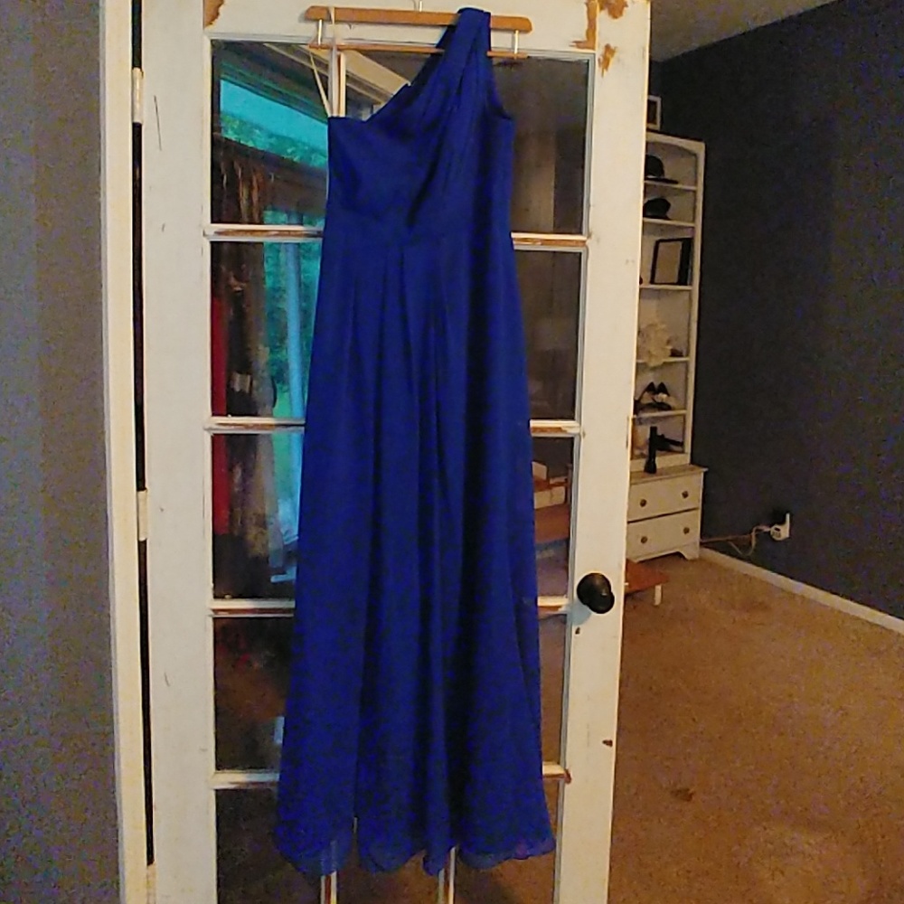 David's Bridal one shoulder bridesmaid dress